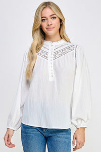 Mallory Trimmed Blouse Top
