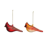 Hand-Painted Glass Cardinal Ornament