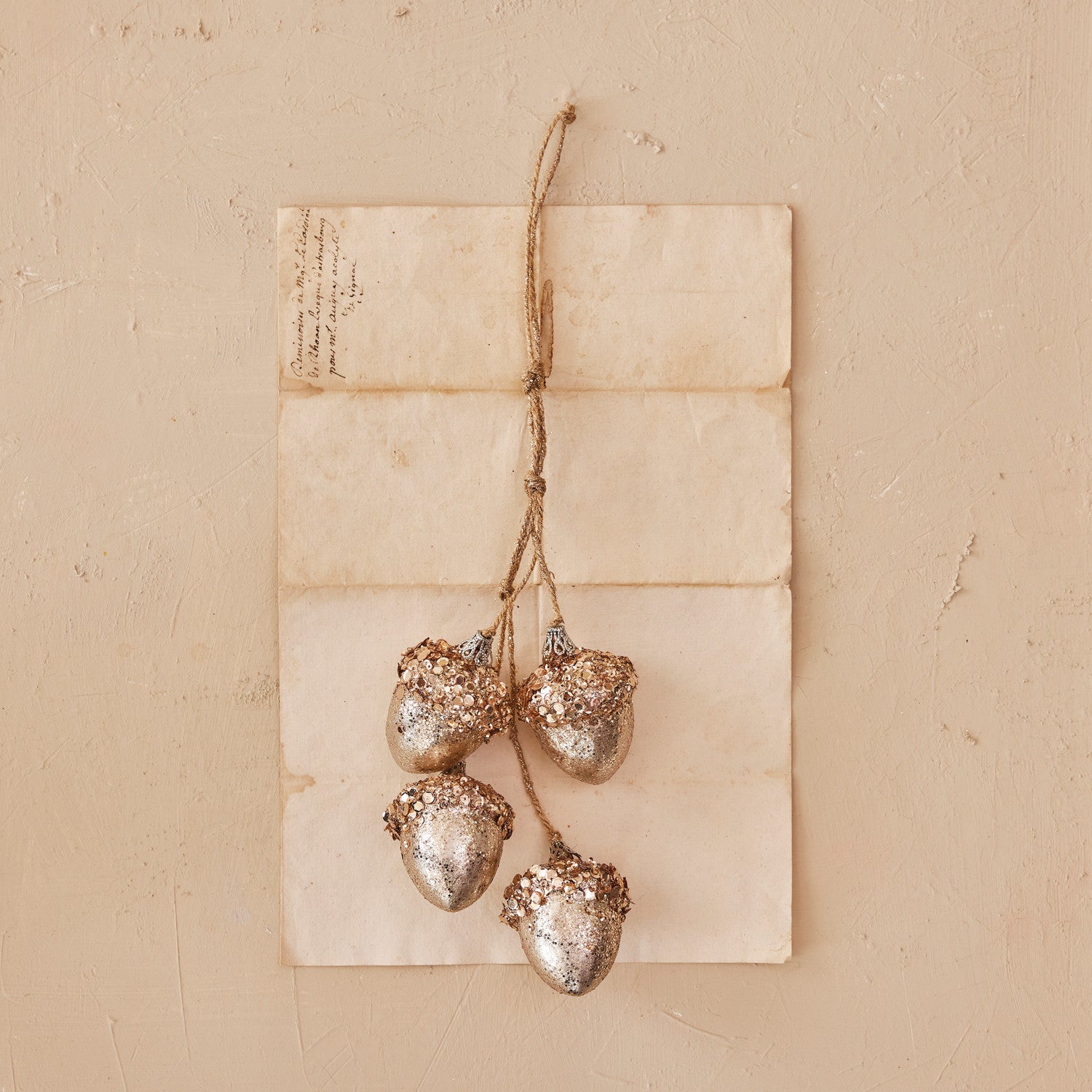 Hanging Acorns with Glitter