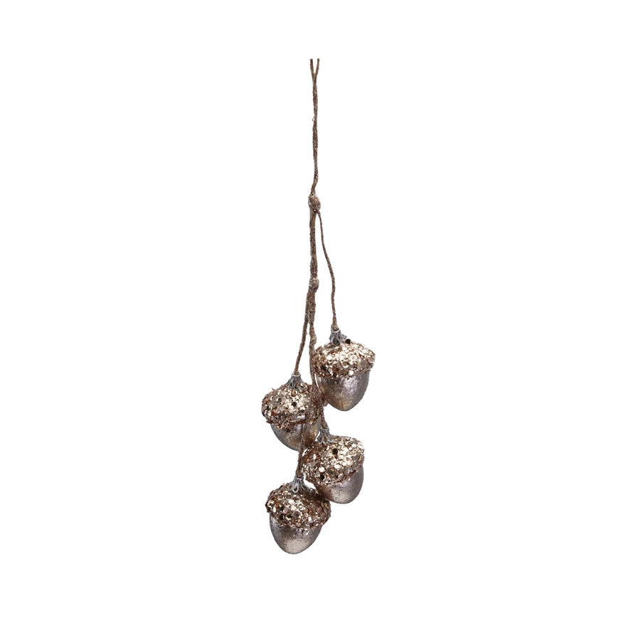 Hanging Acorns with Glitter