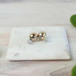Ruth Double Pearl Studs