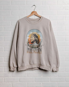 Willie Nelson In the Sky Sand Thrifted Sweatshirt